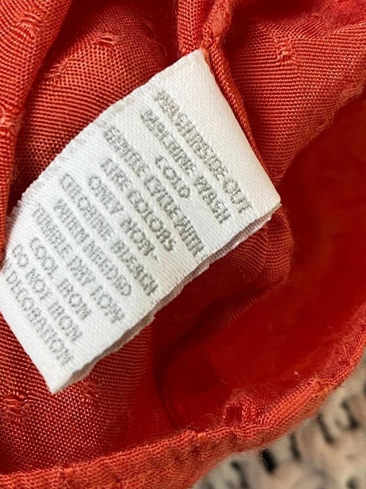 Blusa Charter Club Feminina Laranja Lantejoulas Camponesa Tamanho Grande Pequena Boho Manga Longa - Imagem 4 de 4