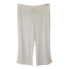 Andie The Crop Pant Womens Size M Coco White Terrycloth Elastic Waist Comfy NWT