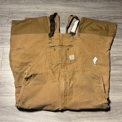 Carhartt brown insulated double knee overalls tagged 42x32