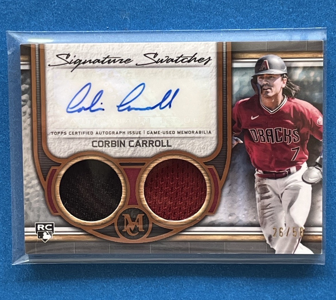 Corbin Carroll 2023 Topps Museum Signature Swatches Dual Relic