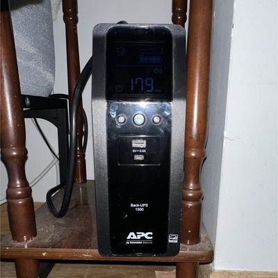 APC Back-UPS 1500 Desktop/Freestanding UPS 120V 10-Outlets USB Charging Black