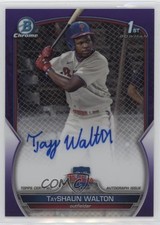 2023 Bowman Draft Chrome Prospect Purple Refractor /250 TayShaun Walton Auto 8az