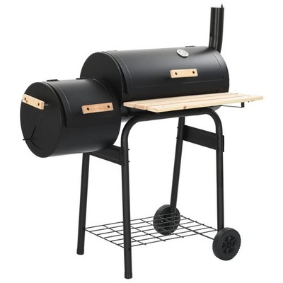 Klassischer BBQ Holzkohlegrill Barbecue Smoker Grillwagen Standgrill Räucherofen