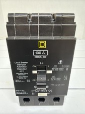 🤪 SQUARE D 100 AMP CIRCUIT BREAKER 480Y/277 VAC 3 POLE EDB34100