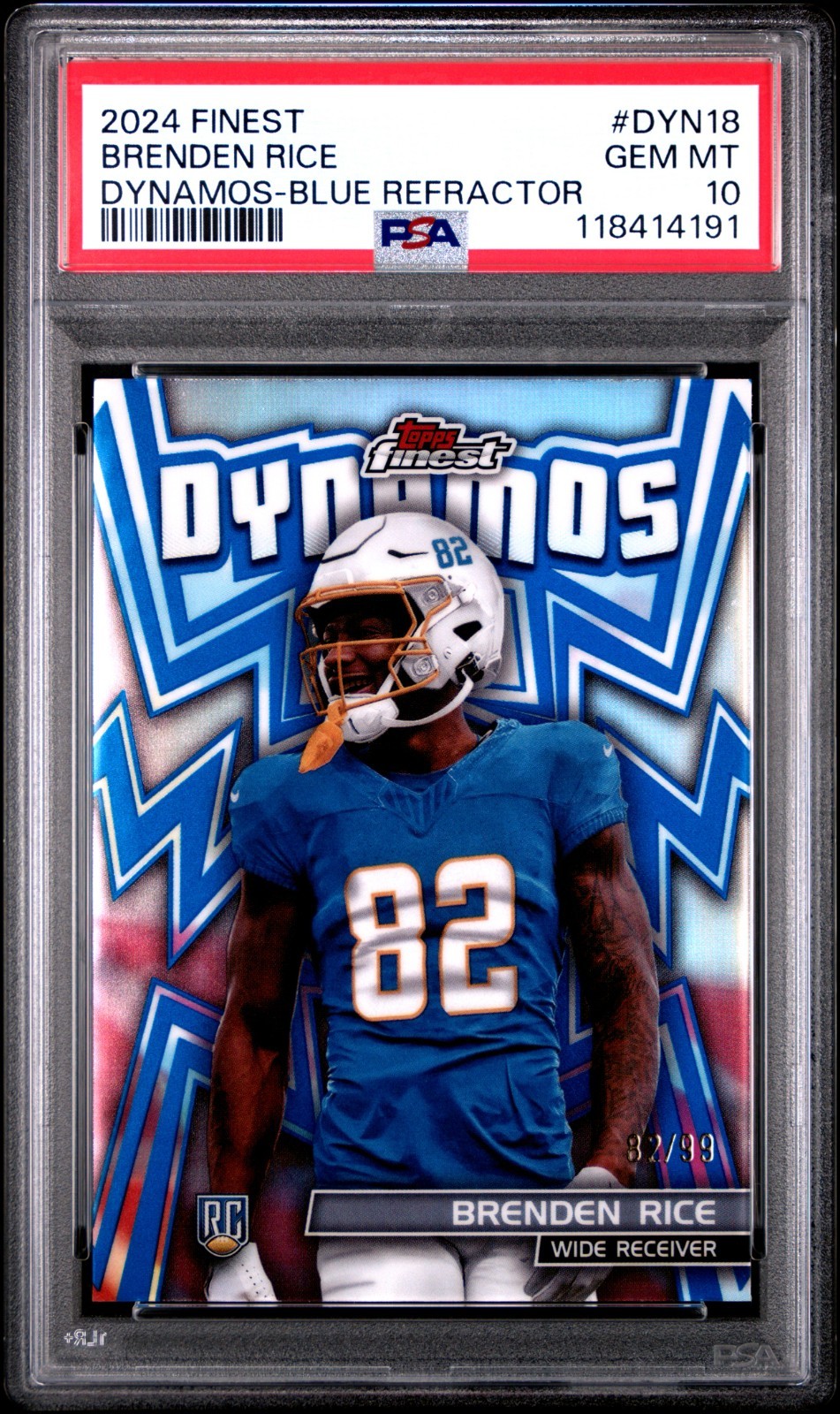 Brenden Rice Topps Finest Dynamos #DYN18 Blue Refractor