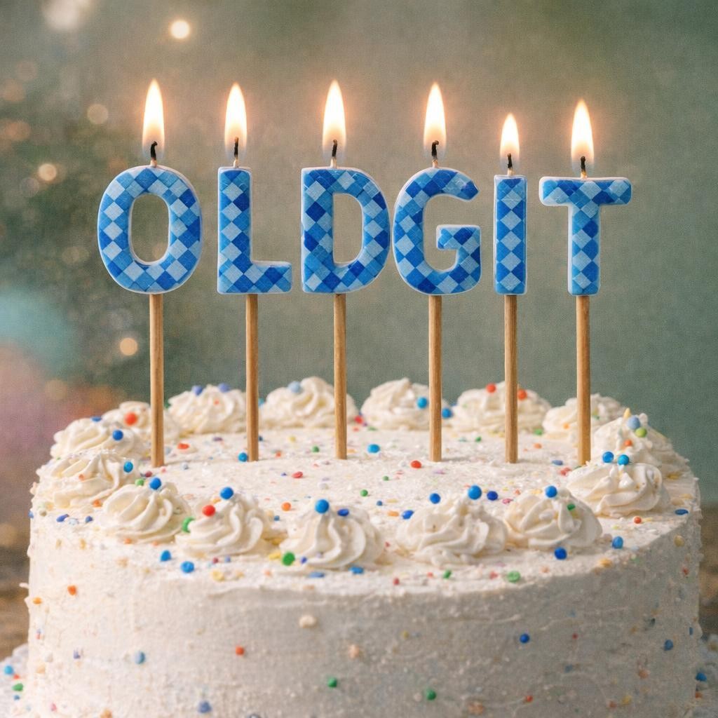 Novelty Birthday Candles Set Old Git Funny Cake Topper Rude Cheeky Party Decor