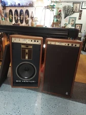 Vintage Set Of BIC Venturi Formula 5 Monitor System Loudspeaker Floor Speakers 