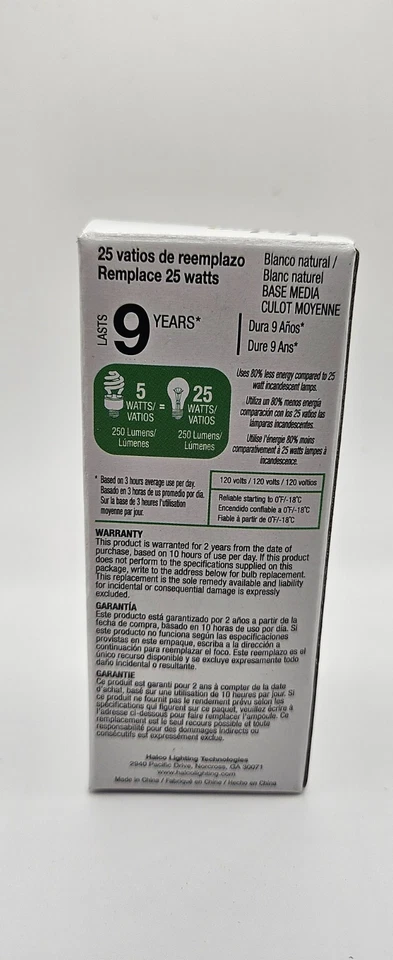 Halco Ultra Compact T2 Mini Spiral Prolume 60W Replacement 800 Lumen Last 9 Year - Image 4 of 4