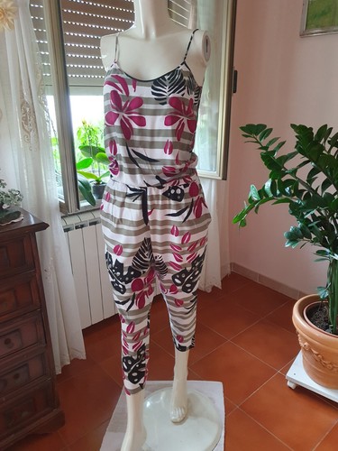 Liu-Jo Jeans tuta jumpsuit estivo Multicolore cotone taglia S donna - Foto 7 di 21