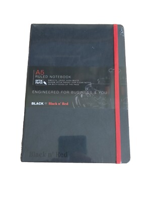 Oxford Black n' Red, Journal, A5 Notizbuch Hardcover, Casebound, liniert & 144 1