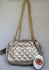 NEW URBAN EXPRESSION GOLD TONE CHAIN,METALLIC GUNMETAL QUILTED SHOULDER HAND BAG