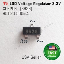 10 Pcs 3.3V 1 Low Noise LDO SMD Voltage Regulator XC6206 SOT-23 500mA 662 6