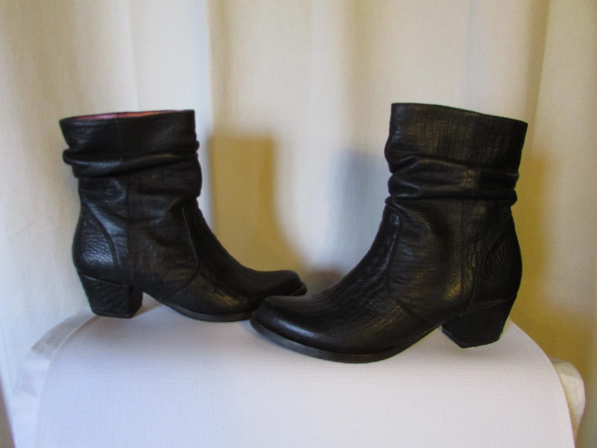 boots bottines ESPACE cuir fa on croco noir pointure 37 5 eBay