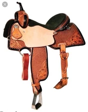 Charmayne James Reinsman Barrel Saddle 13.5 seat, Wide Tree, Matching Breast Col