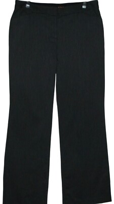Express Editor Pants Womens 10 x 32''Charcoal Pinstripe Mid Rise Boot Cut