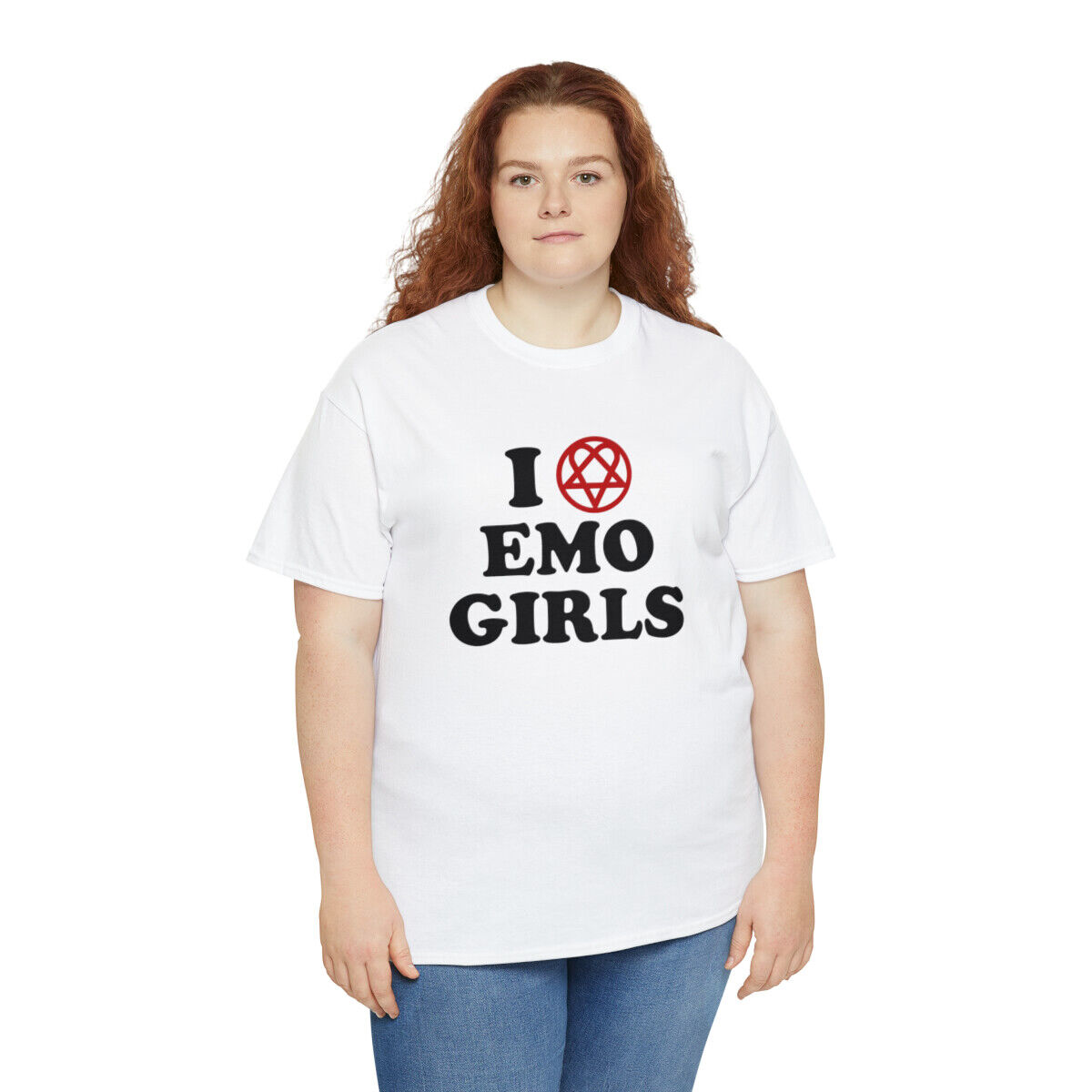  Womens I LOVE HEART EMO GIRLS V-Neck T-Shirt