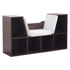 Wooden Child Bookcase with Reading Nook, 6 Shelves, Espresso, For Ages 3+