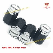 Aston Martin Black Logo On White Carbon Fiber Tire Valve Caps- Perfect Gift