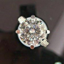 Special Women's Engagement Wedding Handmade Ring With Simulated Sapphires
