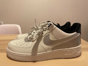Nike Air Force 1 07 LV8 3M Summit White Black - Depop