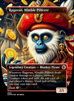 Ragavan, Nimble Pilferer v2 - Custom Art Playtest card for MTG - Commander