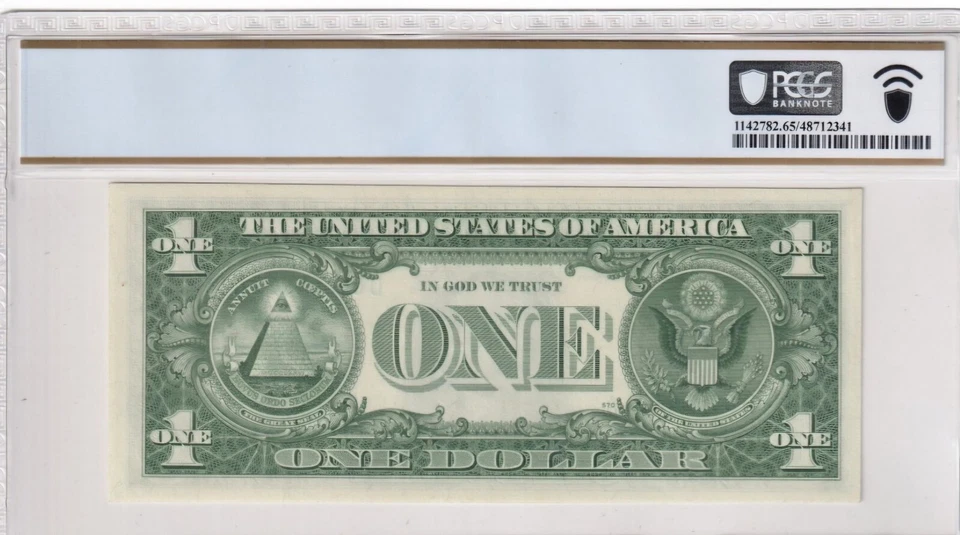 1963 $1 Near Perfect ASCENDING LADDER and Low Serial Number FRN PCGS 65 00004321 - Image 4 of 4