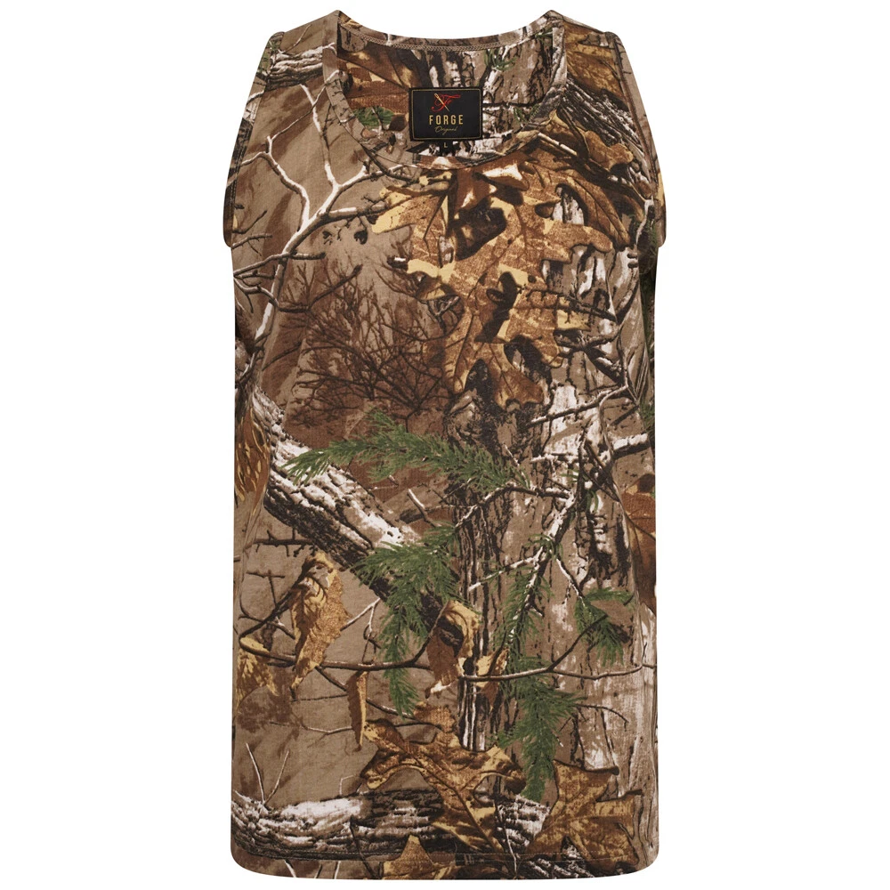 FORGE REAL TREE PRINT CAMO/CAMOUFLAGE FISHING JERSEY VEST 2XL to 6XL