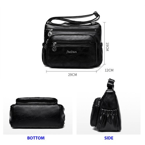 Women’s Multi Pocket Cross Body Ladies Shoulder Bag Messenger Leather Handbag - Picture 2 of 9