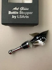 One Time Listing! Tropical Shark Art Glass Bottle Stopper By LS Arts