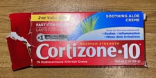 Cortizone•10 MAXIMUM STRENGTH ITCH RELIEF CREME Calming Aloe Vera 2oz. EXP 03/26