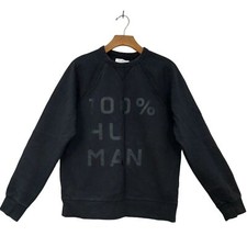 Everlane Sweatshirt Womens Medium Black 100 Human Pullover Crew Neck Cotton