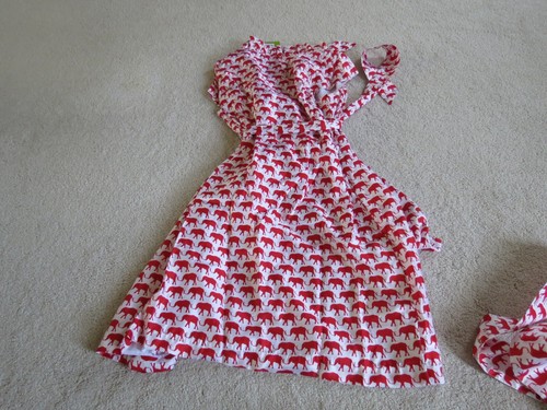NWT Elizabeth McKay Republican Red Elephant Scotland Wrap Dress Red White 14 - 第 13/15 張圖片