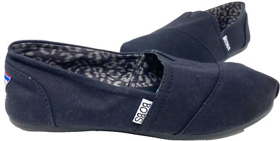 Skechers Women's Bobs Plush Peace & Love Slip On Flats Black Size:7.5 146L