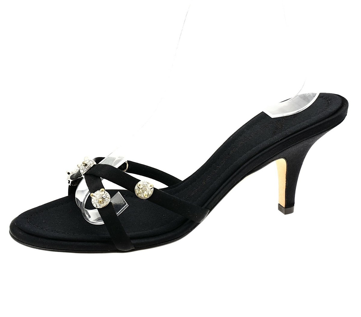 Giuseppe Zanotti Z1312* Black Satin Crystal Embellished