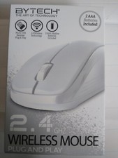 ByTech 2.4 GHZ Wireless Mouse Plug And Play White