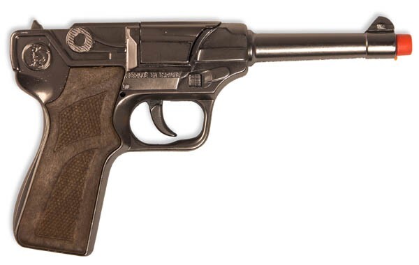 DESERT FOX DIE CAST METAL TOY REPLICA LUGER SHOOTS 8 SHOT Made in Spain