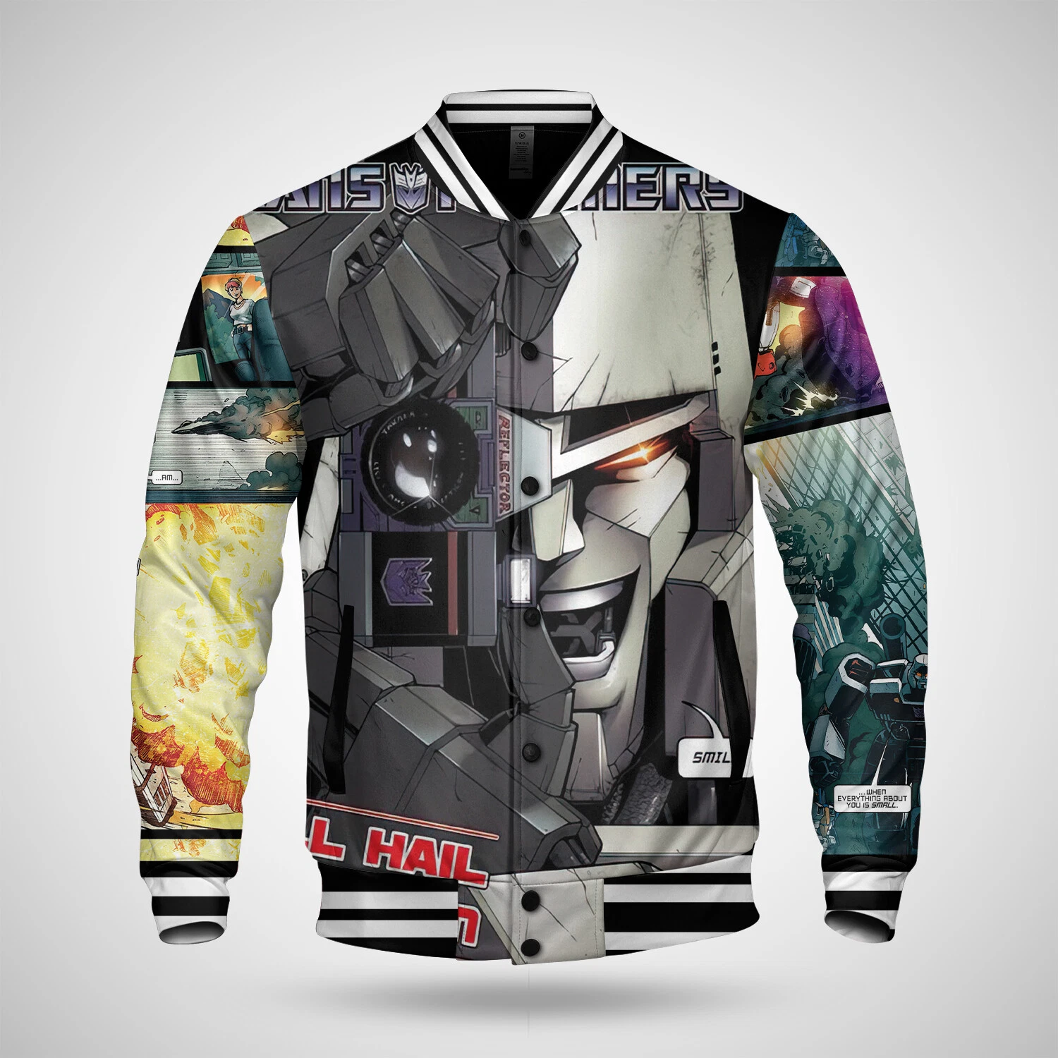 Transformers Megatron Comics Book Decepticons Autobots Baseball Jacket