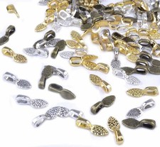 10 Glue-On Jewelry Bails Silver Setting For Tiles Findings Mixed Lot Gold Bronze