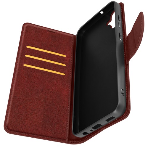 Vintage Card Holder and Video Support Case for Samsung Galaxy A05, Burgundy - Picture 2 of 6