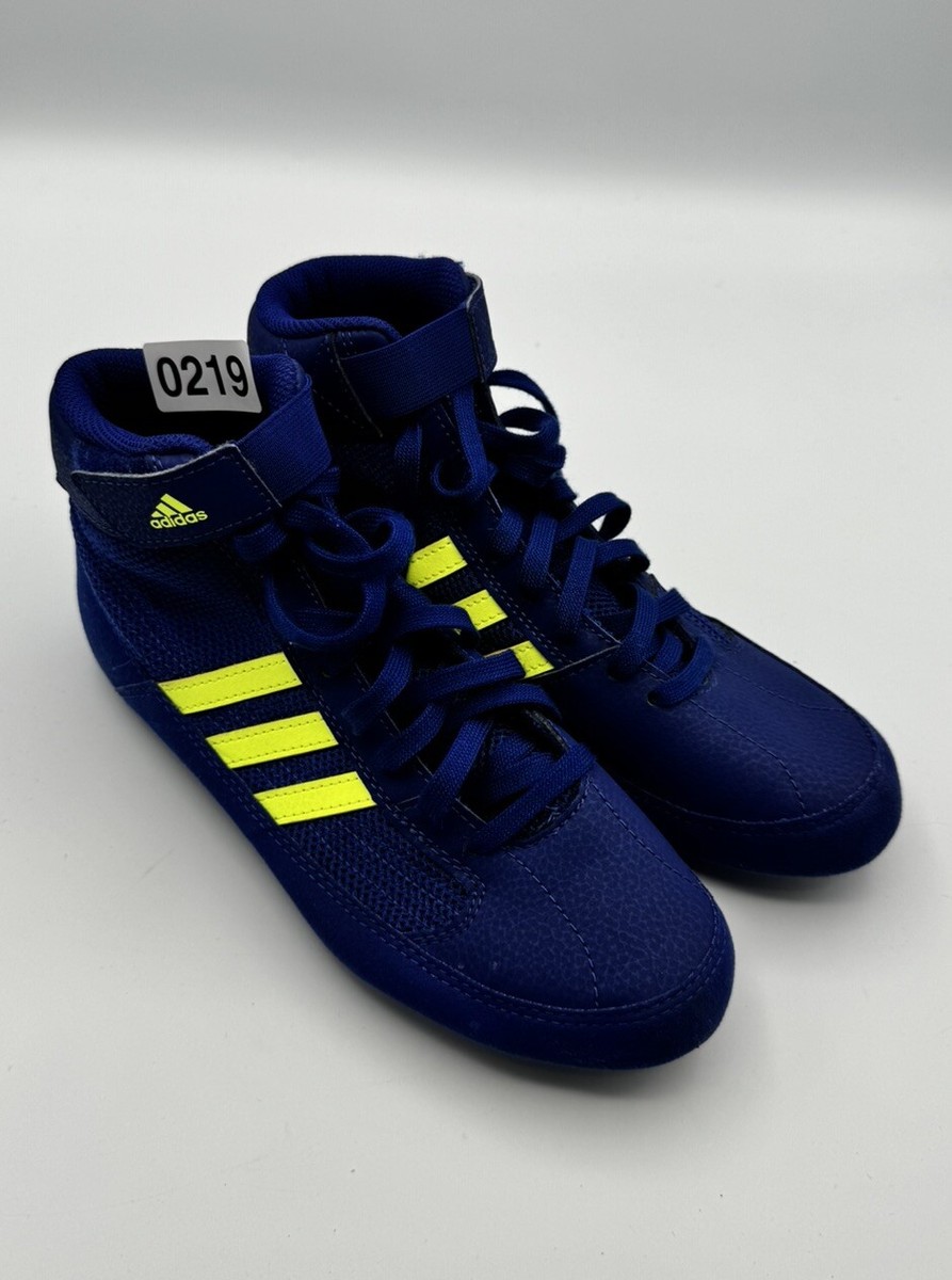 Adidas HVC Wrestling Shoes Royal Blue & Neon Yellow BD7637 Size