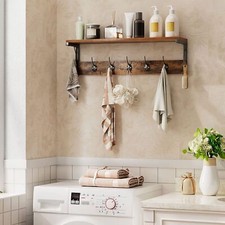 Coat Rack Shelf Wall-Mounted Coat Hook Hallway Coat Rack 70 x 15 x 25 cm