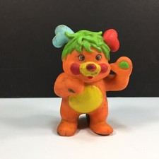 VTG 1986 Mattel TCFC Popples Orange Puzzle Rubber Figurine Green Hair - READ