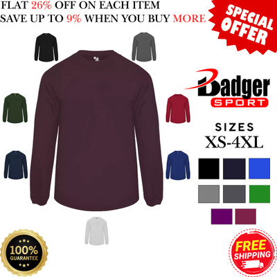 Badger 145300 Mens Long Sleeve Warm Moisture-Wicking Performance T-Shirt