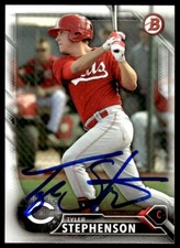 2016 Bowman Prospects Tyler Stephenson Auto Cincinnati Reds #BP66 Signed Paper