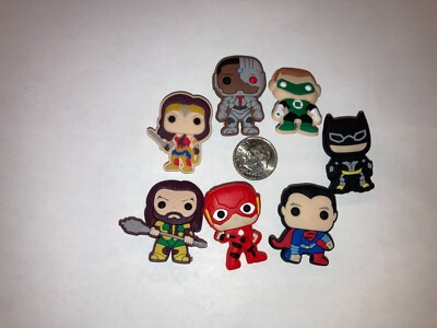 7pc DC Super Heros Shoe Charms Fits Crocs Wristband Accessories Marvel