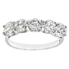 2.20 Ct Round Simulated Diamond Fancy Half Eternity Ring 14K White Gold Plated