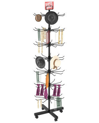 Retail Display Stand 7 Tier Store Display Movable Shop Spinner Jewelry Keyring