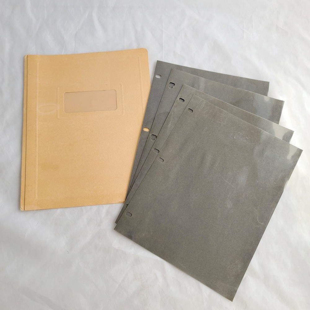 Mead Report Cover Clasp Folder Beige w/Window #34118 + 4 Sheet Protectors