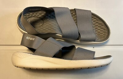 【CK】 Crocs Women's LiteRide Stretch Straps Sandal 206081 Size 6 Gray