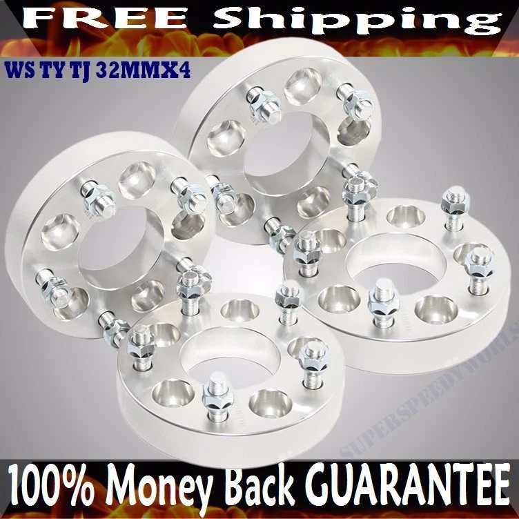 4 Piezas Espaciador de Rueda 32MM para 87-06 Wrangler/02-13 Liberty 5LUG 5X4.5 5x5" 1.25 Foto 2 de 4
